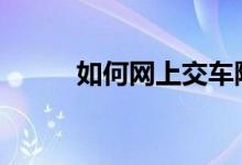 如何网上交车险 哪里可以交车险