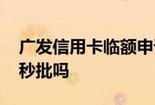 广发信用卡临额申请 广发信用卡临额申请是秒批吗