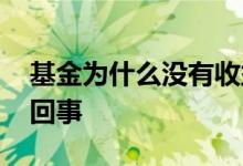 基金为什么没有收益显示 基金没有收益怎么回事