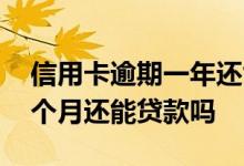 信用卡逾期一年还能办信贷吗 信用卡逾期三个月还能贷款吗