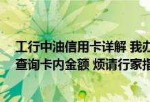 工行中油信用卡详解 我办了个牡丹中油信用卡 不知道如何查询卡内金额 烦请行家指教