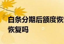 白条分期后额度恢复吗 白条分期退款额度会恢复吗