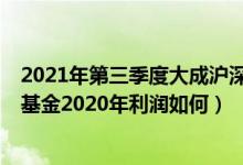 2021年第三季度大成沪深300指数A基金资产怎么配置（该基金2020年利润如何）