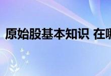 原始股基本知识 在哪里可以买正规的原始股