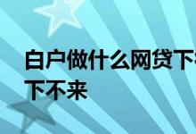 白户做什么网贷下得多 白户网贷为什么一个下不来