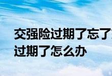 交强险过期了忘了交了怎么办 交强险忘买了过期了怎么办