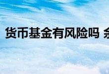 货币基金有风险吗 余额宝属于理财还是基金
