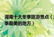 湖南十大冬季旅游景点（湖南冬天适合去哪里旅游好湖南冬季最美的地方）