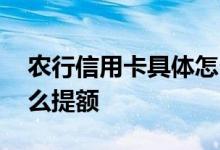 农行信用卡具体怎么提额 现在农行信用卡怎么提额