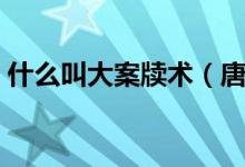 什么叫大案牍术（唐朝大案牍术指的是什么）