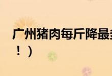 广州猪肉每斤降最多5元（猪肉的价格回落了！）