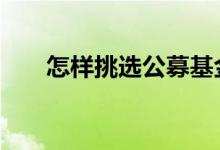 怎样挑选公募基金 怎样挑选公募基金