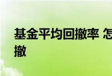 基金平均回撤率 怎样看基金市盈率和最大回撤