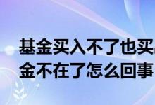 基金买入不了也买出不了什么原因 买入的基金不在了怎么回事