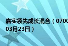 嘉实领先成长混合（070022）基金净值行情查询（2020年03月23日）