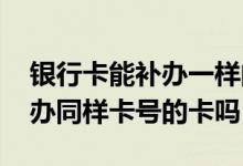 银行卡能补办一样的卡号吗 银行卡掉了能补办同样卡号的卡吗