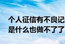 个人征信有不良记录但查不了 征信花了是不是什么也做不了了