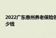 2022广东惠州养老保险领取标准 惠州养老保险待遇每月多少钱 