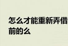 怎么才能重新弄借呗 借呗可以再借一笔还之前的么
