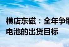 横店东磁：全年争取完成5GW组件和3-4GW电池的出货目标