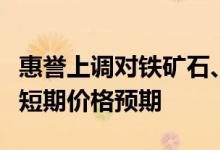 惠誉上调对铁矿石、焦煤和动力煤、镍和锌的短期价格预期