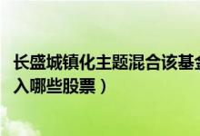 长盛城镇化主题混合该基金赚钱吗（2021年第二季度重点买入哪些股票）