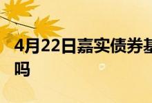 4月22日嘉实债券基金净值是多少该基金赚钱吗