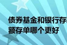 债券基金和银行存款哪个更好 债券基金和大额存单哪个更好