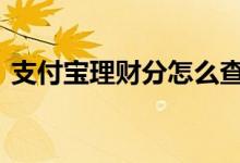 支付宝理财分怎么查 支付宝理财分怎么查看