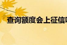 查询额度会上征信吗 查询额度会上征信吗