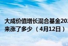 大成价值增长混合基金2021年第三季度表现如何（基金一年来涨了多少 （4月12日））