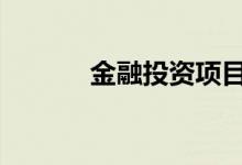 金融投资项目 金融投资怎么做
