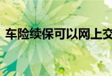 车险续保可以网上交吗 可不可以网上交车险