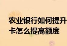 农业银行如何提升额度 中国农业银行的信用卡怎么提高额度