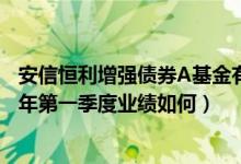 安信恒利增强债券A基金有哪些投资组合（该基金经理2022年第一季度业绩如何）