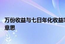 万份收益与七日年化收益率 万份收益和七日年化收益率什么意思