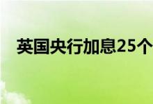 英国央行加息25个基点至1.25%符合预期