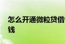 怎么开通微粒贷借钱功能 怎样开通微粒贷借钱