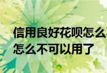 信用良好花呗怎么不可以用了 信用良好花呗怎么不可以用了