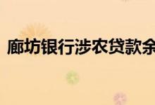 廊坊银行涉农贷款余额 廊坊银行有什么贷款