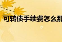 可转债手续费怎么那么多 可转债有手续费吗