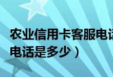 农业信用卡客服电话免费吗（农业信用卡客服电话是多少）
