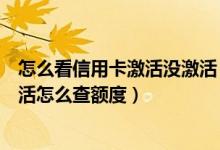 怎么看信用卡激活没激活（宁波银行信用卡还没收到卡没激活怎么查额度）