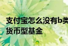 支付宝怎么没有b类货币基金 支付宝怎么没有货币型基金