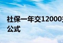 社保一年交12000交满15年能拿多少钱 计算公式 