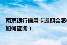 南京银行信用卡逾期会怎样（南京银行信用卡逾期不良记录如何查询）