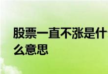 股票一直不涨是什么原因 股票一直不涨是什么意思