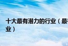 十大最有潜力的行业（最有前景的十大行业未来最吃香的行业）