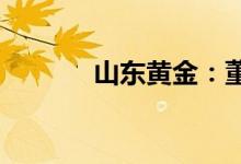 山东黄金：董事长李国红辞职