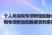 个人所得税专项附加扣除中住房贷款利息扣除比例怎么选 个税专项附加扣除房贷利息扣除细则是什么 扣除标准是多少